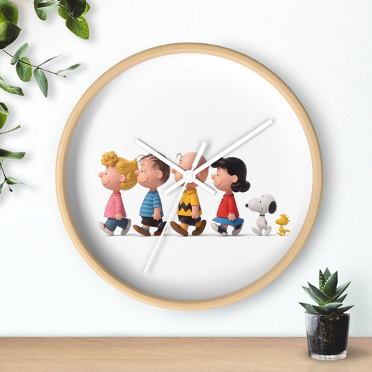 Nostalgic Cartoon Friends Wooden Wall Clock — Aesthetic Home & Nursery Decor
