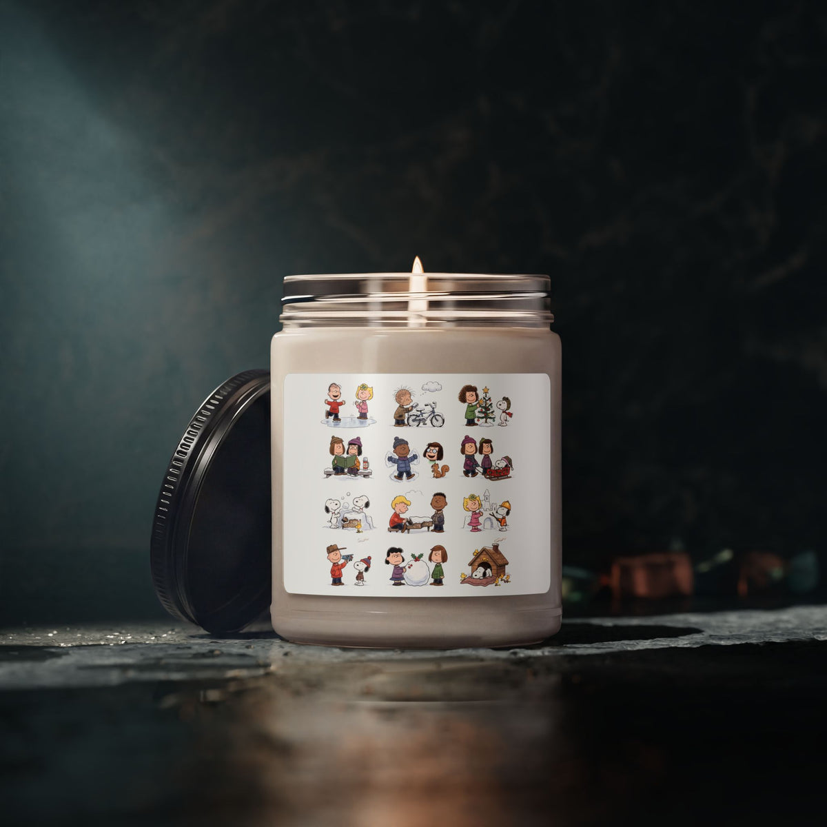 Soy Candle — Cute Character Collage Scented Candle, 9 oz