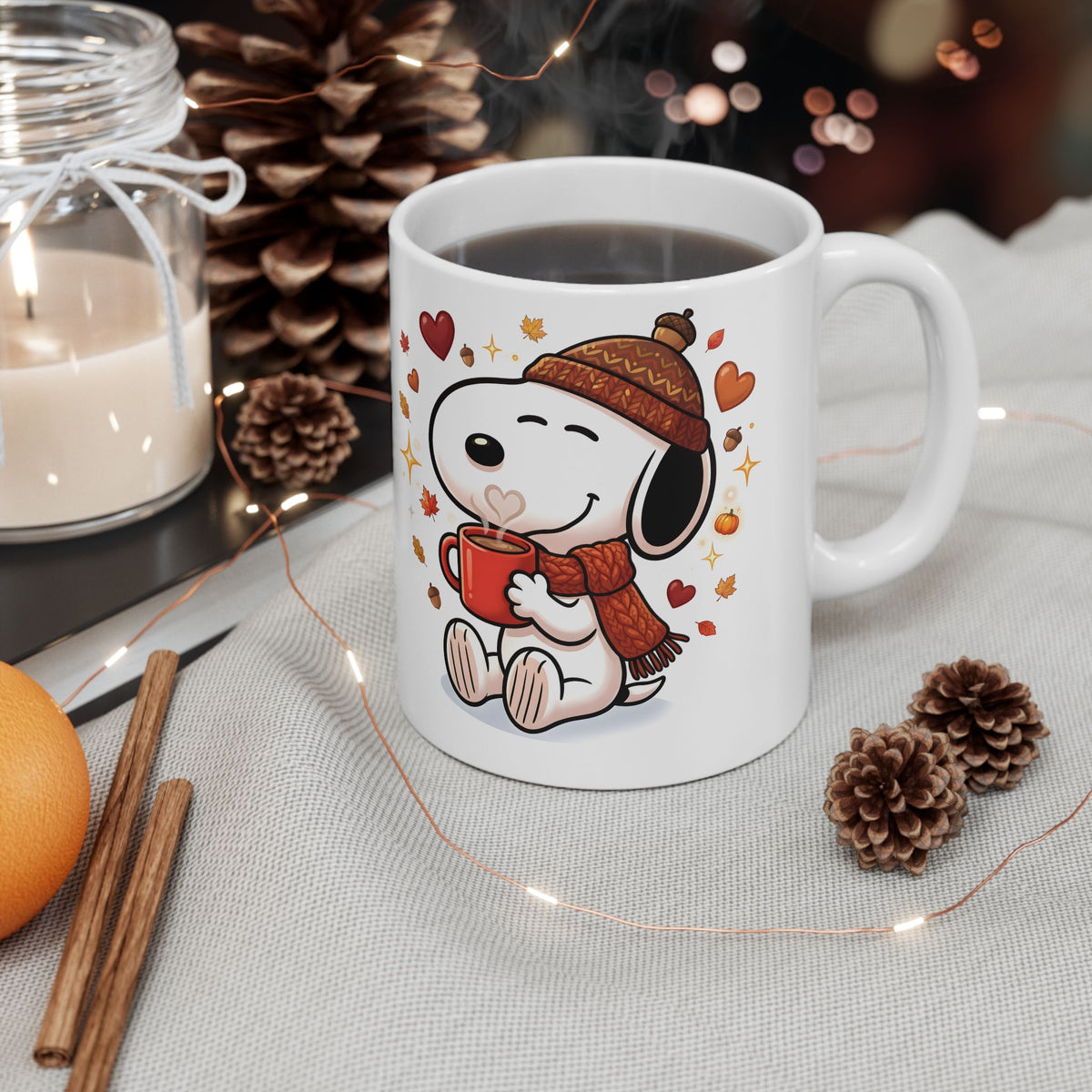 Cute Fall Bunny Coffee Mug – Autumn Leaves & Cozy Cup (11oz/15oz)