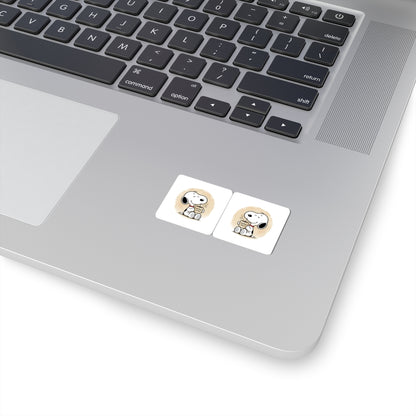 Comic Pup Coffee Kiss-Cut Sticker Set – Cute Laptop & Planner Decals (Coffee First)