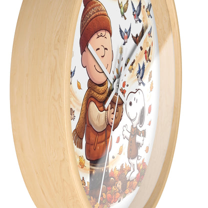Peanuts Charlie Brown & Snoopy Autumn Wall Clock