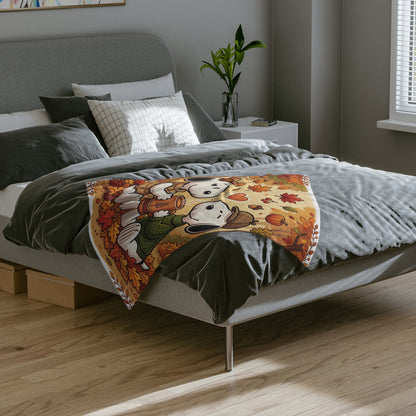 Autumn  Couple Blanket — Cozy Fall Leaves Microfiber Throw