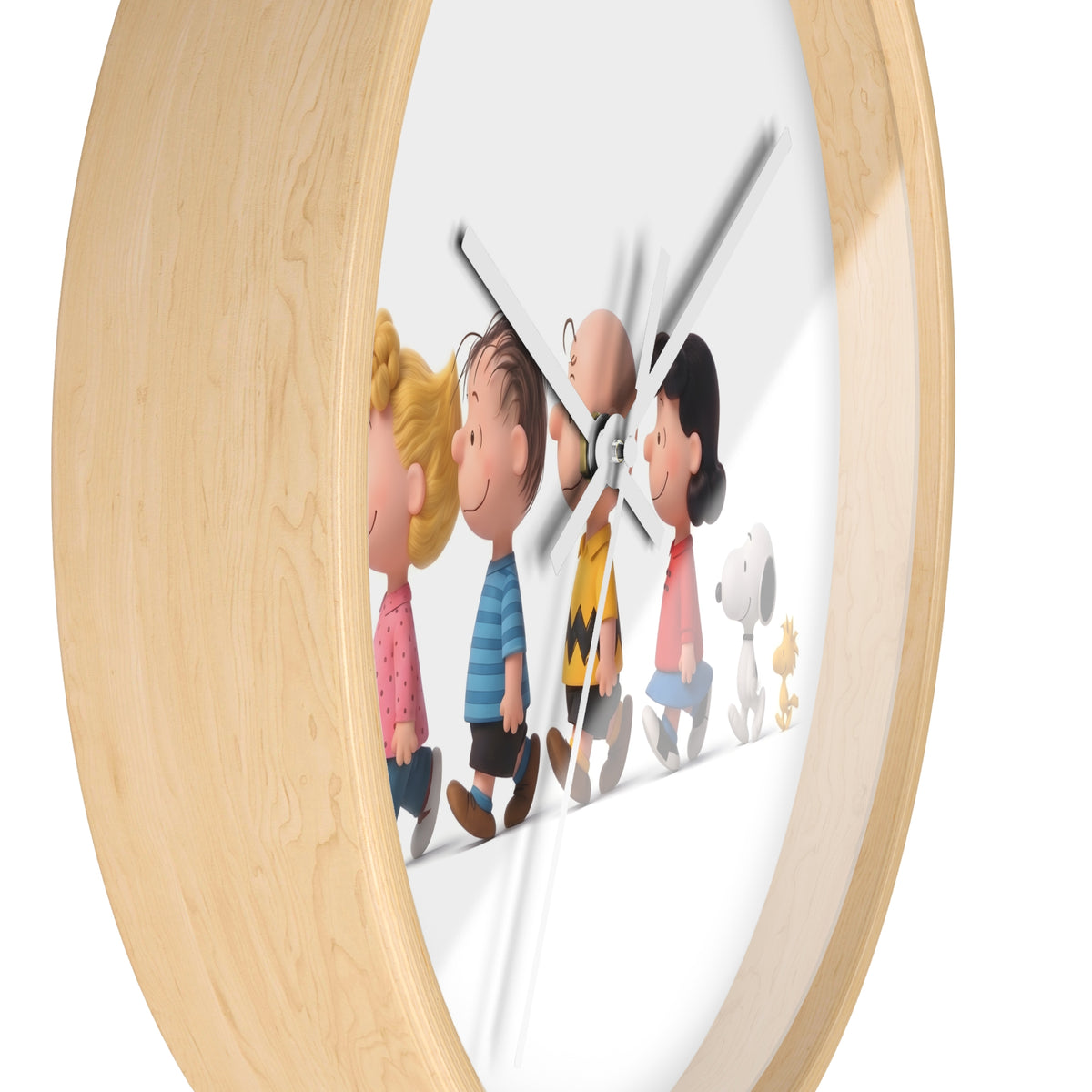 Nostalgic Cartoon Friends Wooden Wall Clock — Aesthetic Home & Nursery Decor