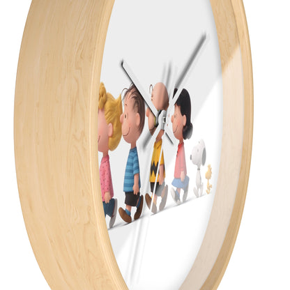 Nostalgic Cartoon Friends Wooden Wall Clock — Aesthetic Home & Nursery Decor