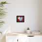 Romantic Heart Tree Framed Canvas — Red Autumn Comic Pup Wall Art