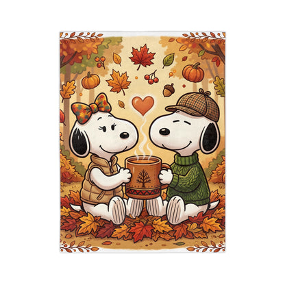Autumn  Couple Blanket — Cozy Fall Leaves Microfiber Throw