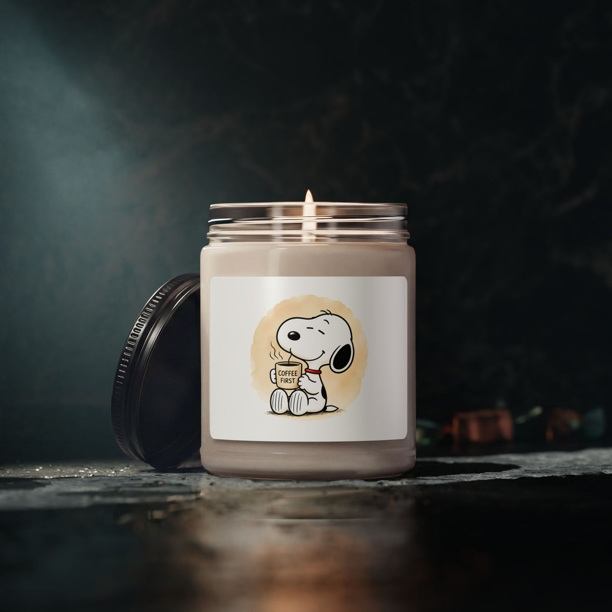 Comic Pup Coffee Scented Soy Candle — 9oz Jar