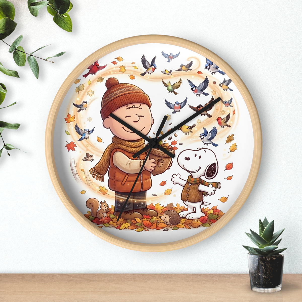 Peanuts Charlie Brown & Snoopy Autumn Wall Clock