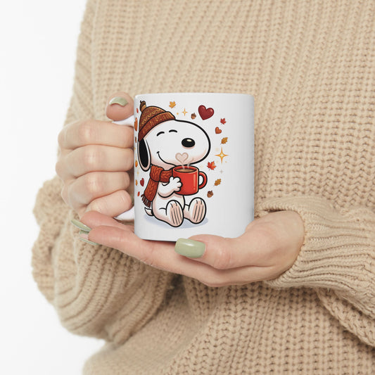 Cute Fall Bunny Coffee Mug – Autumn Leaves & Cozy Cup (11oz/15oz)