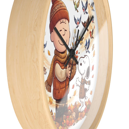 Peanuts Charlie Brown & Snoopy Autumn Wall Clock