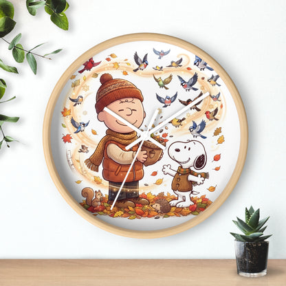Peanuts Charlie Brown & Snoopy Autumn Wall Clock