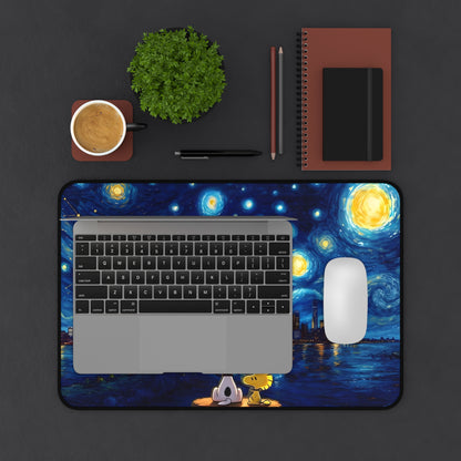 Starry Night Desk Mat — Galaxy Desk Pad for Office & Gaming