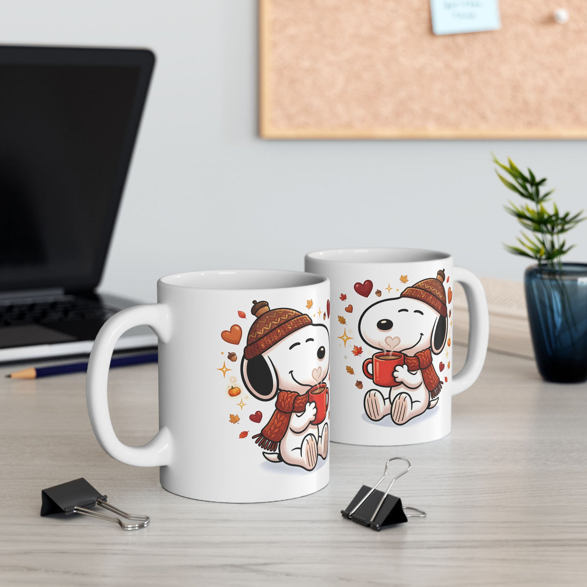 Cute Fall Bunny Coffee Mug – Autumn Leaves & Cozy Cup (11oz/15oz)