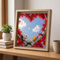 Romantic Heart Tree Framed Canvas — Red Autumn Comic Pup Wall Art