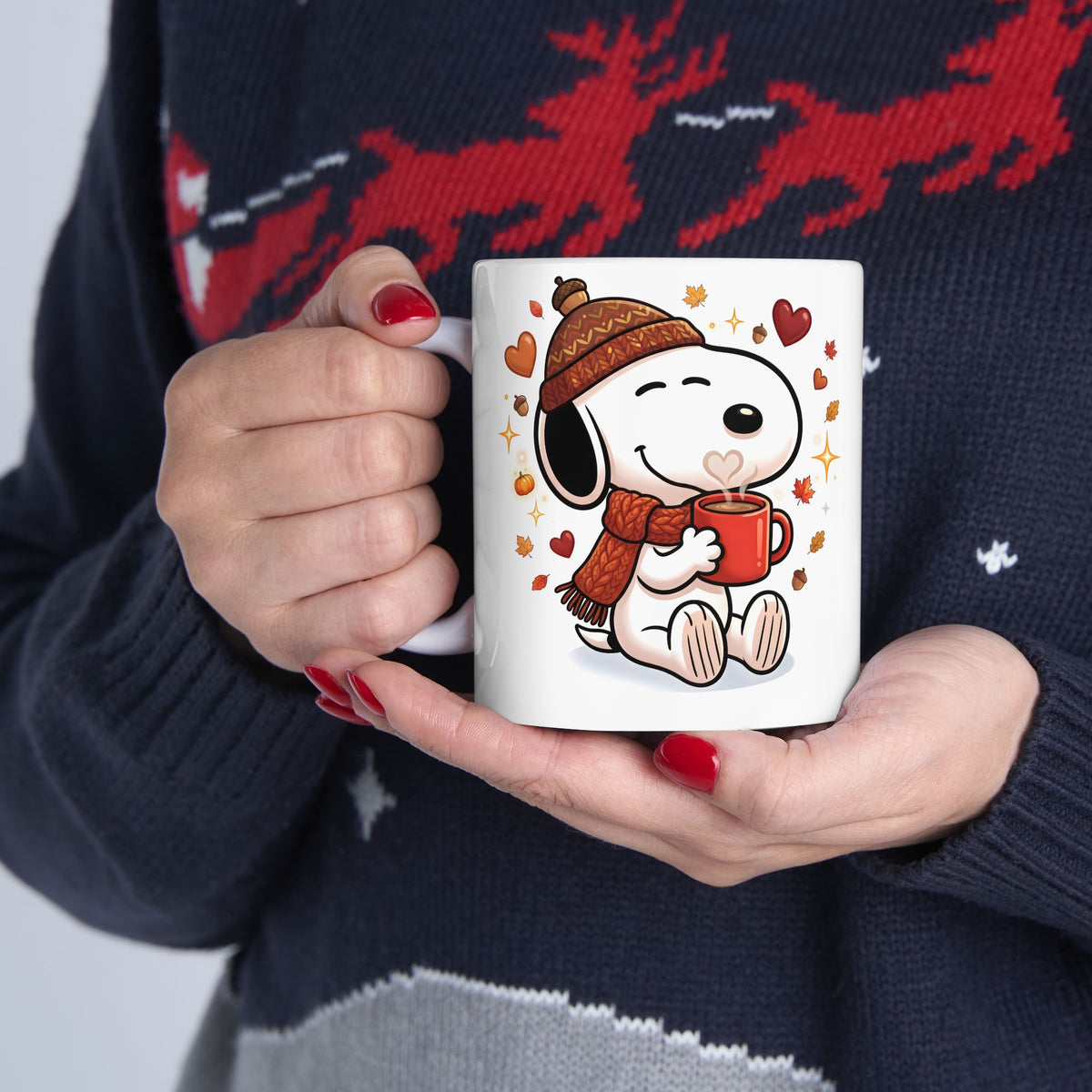 Cute Fall Bunny Coffee Mug – Autumn Leaves & Cozy Cup (11oz/15oz)