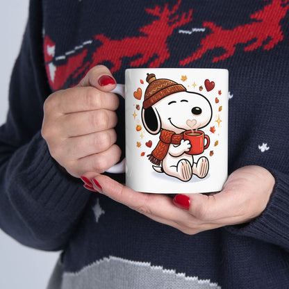 Cute Fall Bunny Coffee Mug – Autumn Leaves & Cozy Cup (11oz/15oz)
