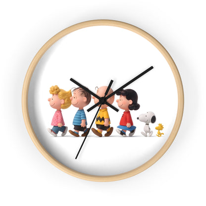 Nostalgic Cartoon Friends Wooden Wall Clock — Aesthetic Home & Nursery Decor