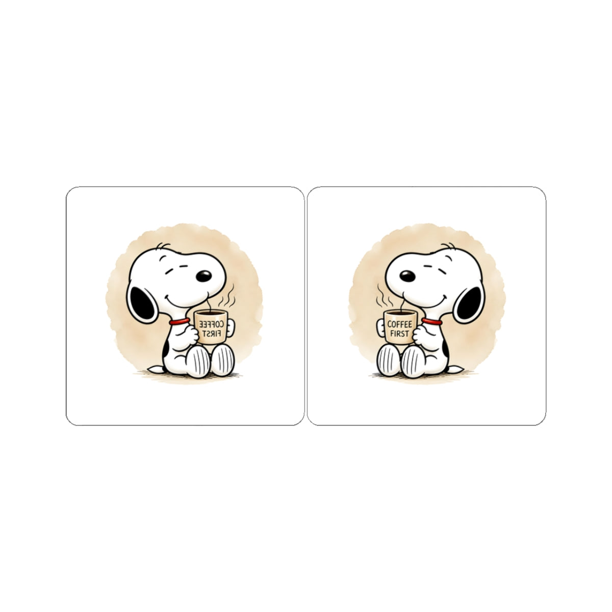 Comic Pup Coffee Kiss-Cut Sticker Set – Cute Laptop & Planner Decals (Coffee First)