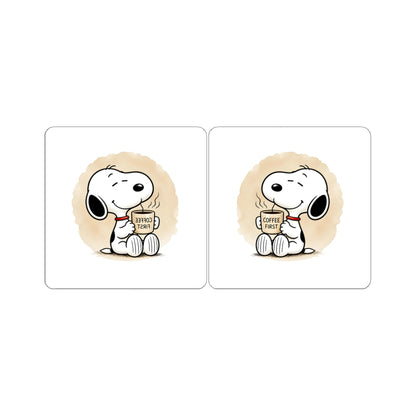 Comic Pup Coffee Kiss-Cut Sticker Set – Cute Laptop & Planner Decals (Coffee First)