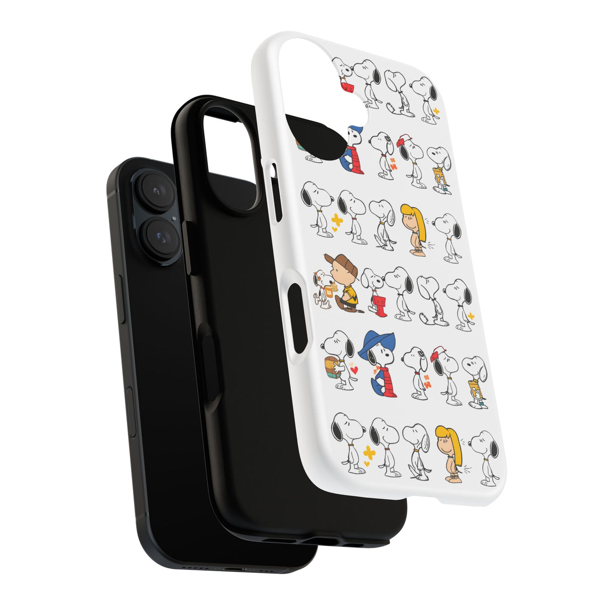 Comic Pup Pattern Phone Case – Cute Cartoon Characters Protective iPhone Cover