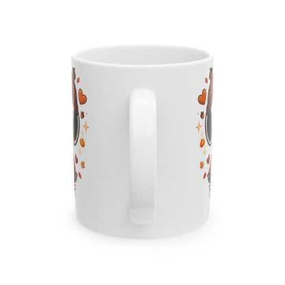 Cute Fall Bunny Coffee Mug – Autumn Leaves & Cozy Cup (11oz/15oz)