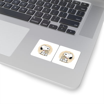 Comic Pup Coffee Kiss-Cut Sticker Set – Cute Laptop & Planner Decals (Coffee First)