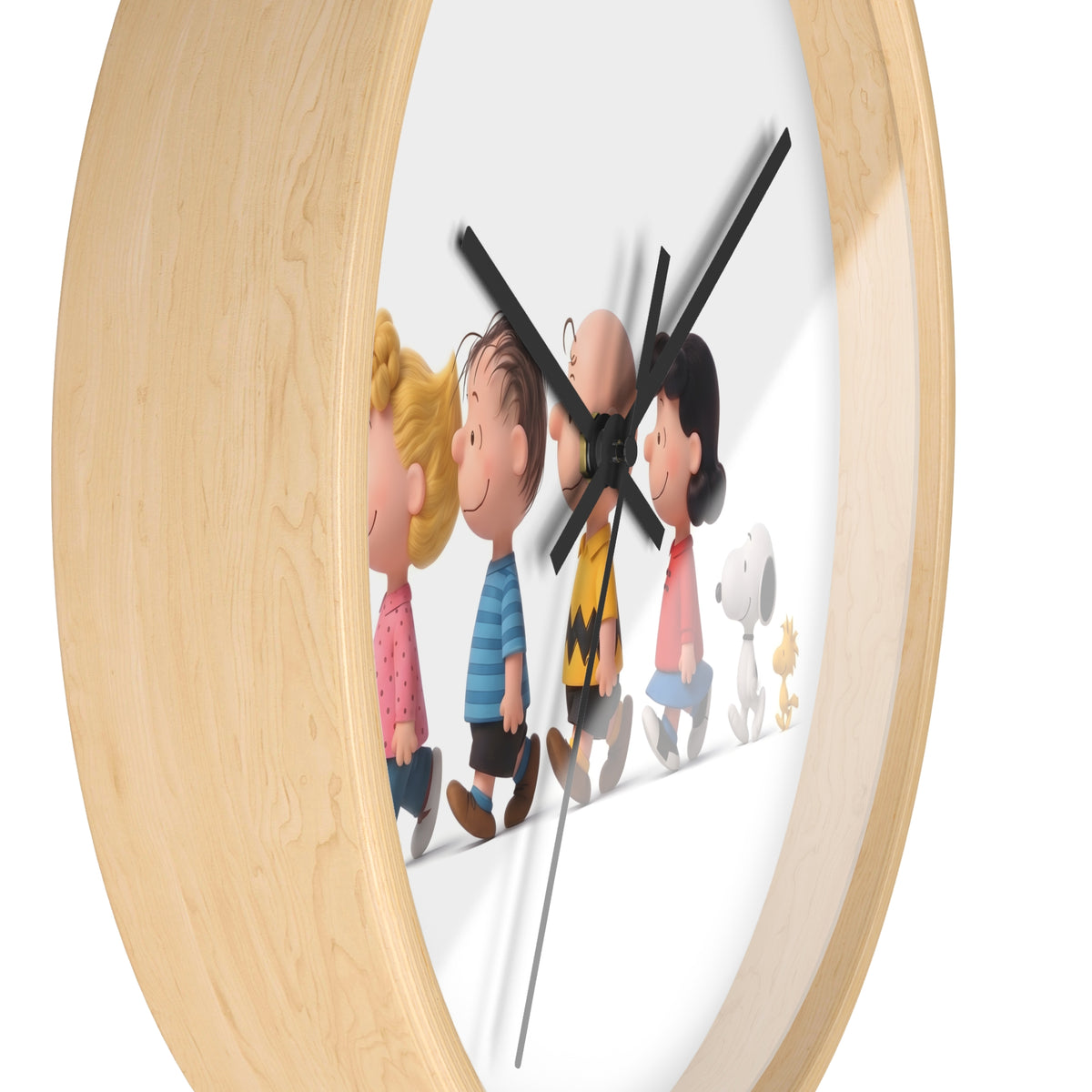 Nostalgic Cartoon Friends Wooden Wall Clock — Aesthetic Home & Nursery Decor