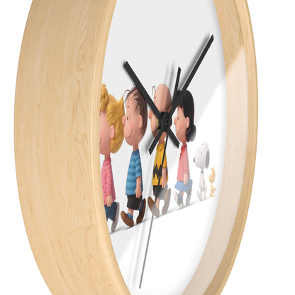 Nostalgic Cartoon Friends Wooden Wall Clock — Aesthetic Home & Nursery Decor