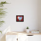 Romantic Heart Tree Framed Canvas — Red Autumn Comic Pup Wall Art