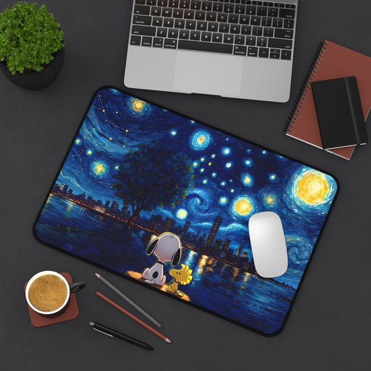 Starry Night Desk Mat — Galaxy Desk Pad for Office & Gaming