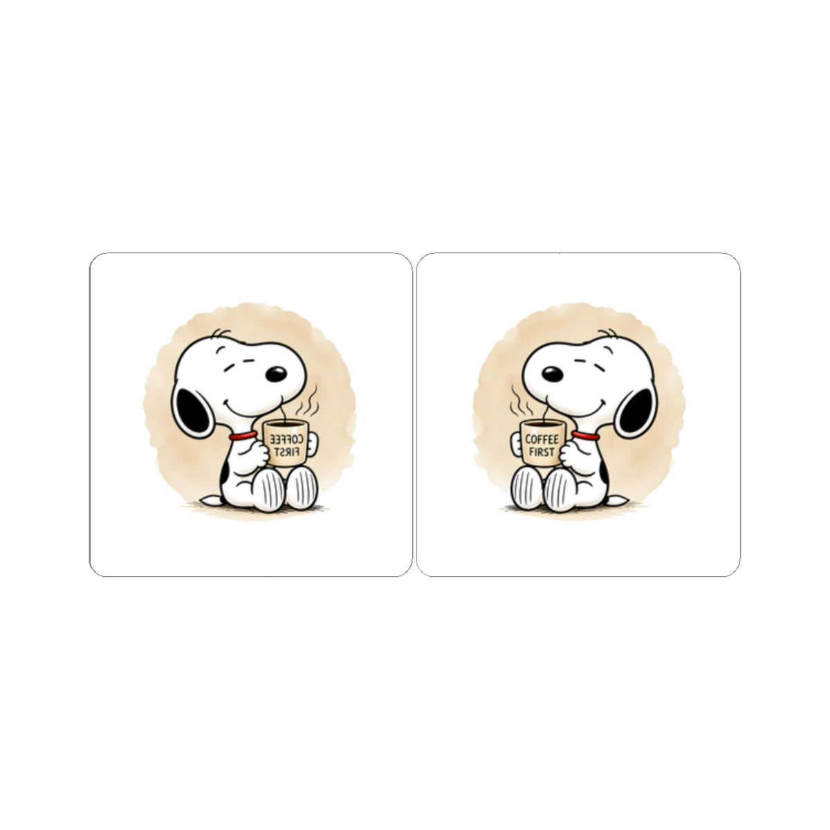 Comic Pup Coffee Kiss-Cut Sticker Set – Cute Laptop & Planner Decals (Coffee First)