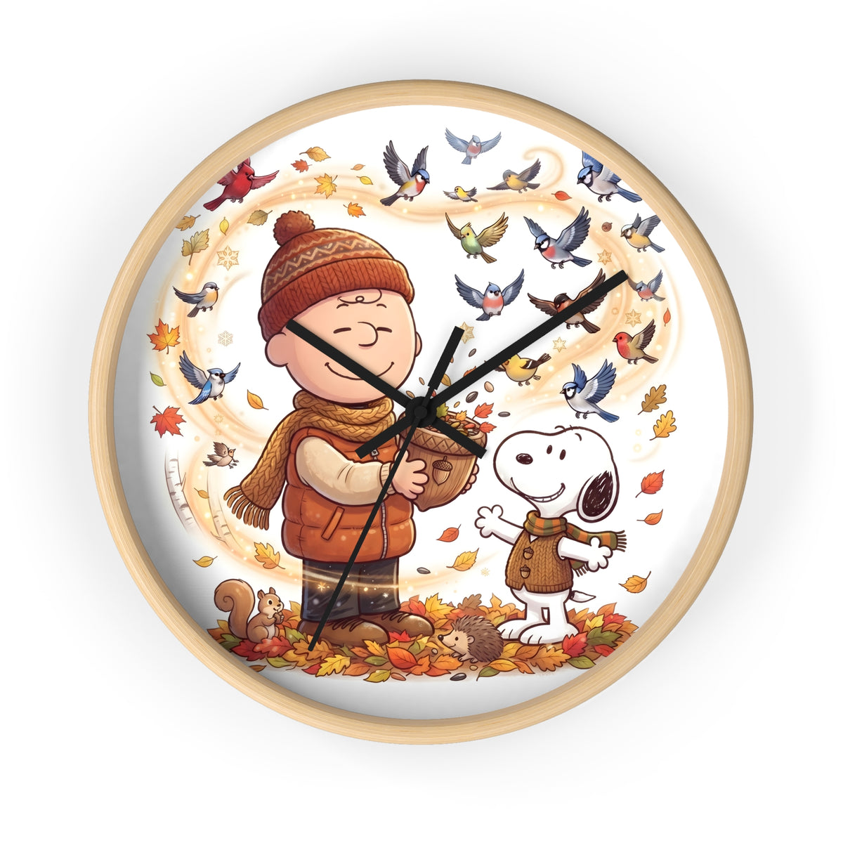 Peanuts Charlie Brown & Snoopy Autumn Wall Clock