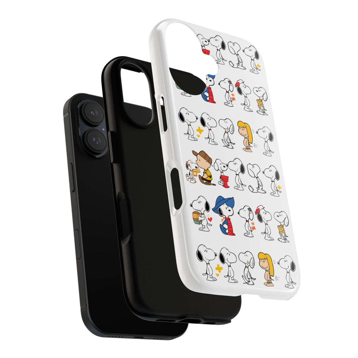 Comic Pup Pattern Phone Case – Cute Cartoon Characters Protective iPhone Cover