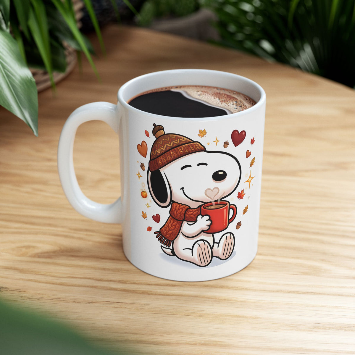 Cute Fall Bunny Coffee Mug – Autumn Leaves & Cozy Cup (11oz/15oz)