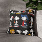 Retro Cartoon Character Throw Pillowcase — Patterned Square Pillow Cover