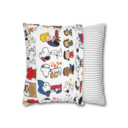Vintage Comic Strip Throw Pillow - Cute Cartoon Characters Allover Print