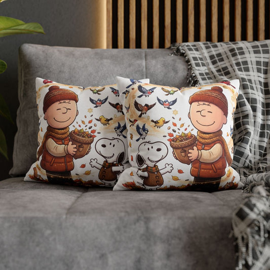 Autumn Kids Pillowcase — Cozy Fall Cartoon Scene